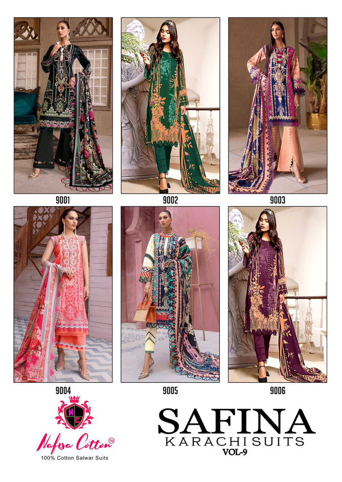 Safina Vol 9 By Nafisa Digital Cotton Printed Dress Material wholesale Shop In Surat
